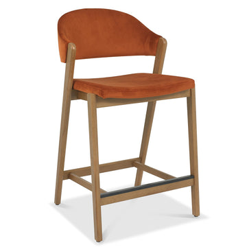 Bentley Designs Camden Rustic Oak Upholstered Bar Stool